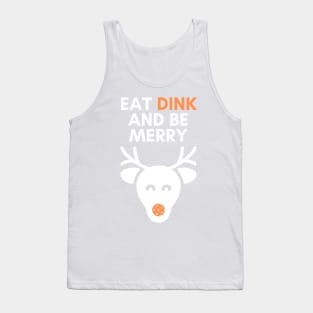 Funny Christmas Pickleball, Christmas Pickleball Family Pyjama Top, Eat Dink And Be MerryDesign Tank Top